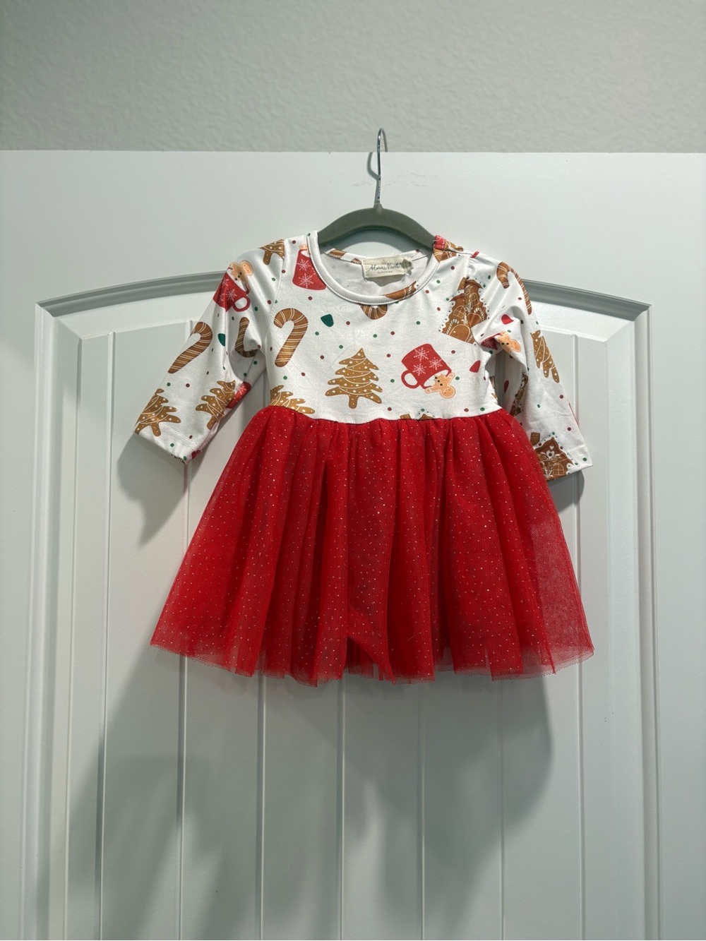 Marie Nicole 3XS Girls Gingerbread Christmas Tulle Dress Holiday